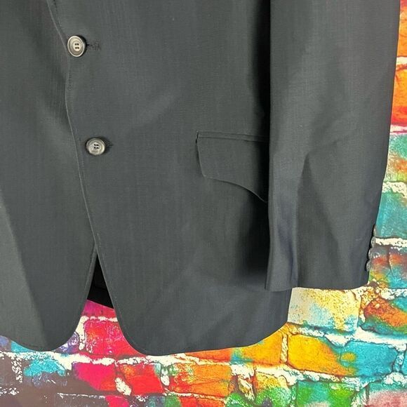 Vintage Dallas Western Apparel Men's 46R Navy Blue Trilobal Wool Blend Jacket Bl - Picture 3 of 6